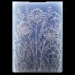 3D Daisy Flowers Leaves Background Plastic Embossing Folders for Card Making Scrapbooking and Other Paper Crafts 4030105