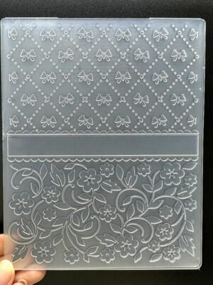 3D Plastic Embossing Folder Template Bow&Small Flowers Texture 4.7x5.91 Inch for Card Making DIY Scrapbooking Paper Crafting Handmade Crafts Scrapbooking Arts Supplies Scrapbook Decor