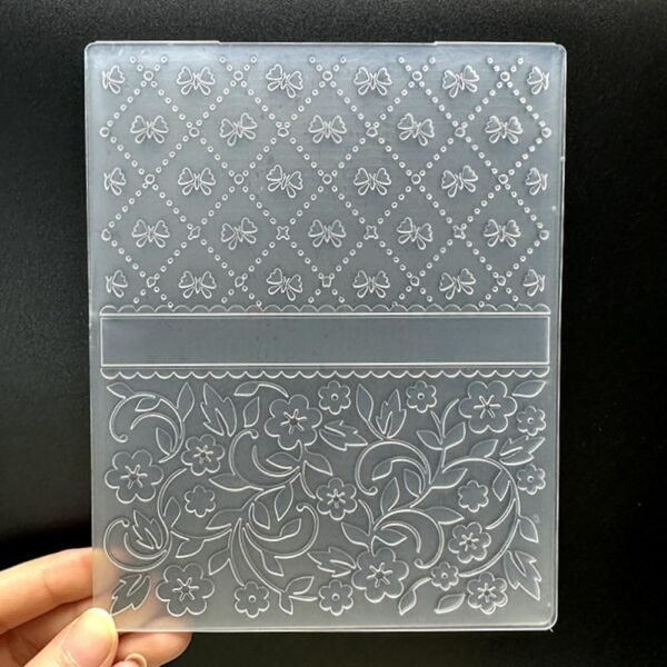 3D Plastic Embossing Folder Template Bow&Small Flowers Texture 4.7x5.91 Inch for Card Making DIY Scrapbooking Paper Crafting Handmade Crafts Scrapbooking Arts Supplies Scrapbook Decor