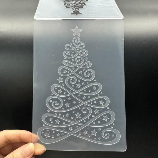 3D Plastic Embossing Folder Template Cartoon Christmas Tree Texture A6 Size for Card Making DIY Scrapbooking Paper Crafting Handmade Crafts Scrapbooking Arts Supplies Scrapbook Decor