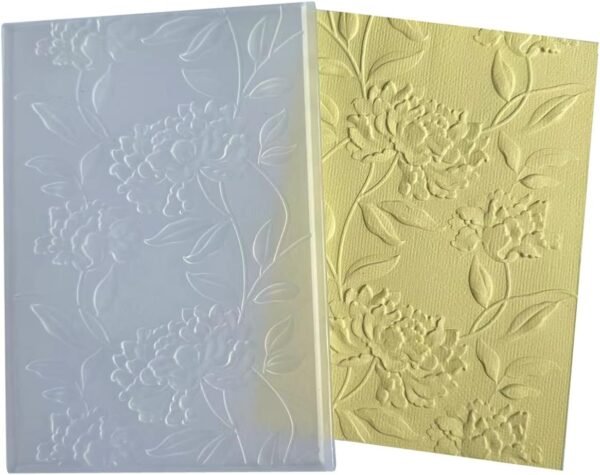 3D Peony Flowers Plastic Embossing Folders for Card Making or Journaling Blossom Embossing Folder for Paper Crafting