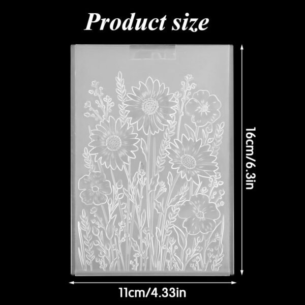 3D Embossing Folders,4.33 X 6.3 in Embossing Folders for Card Making, Daisy Flowers and Leaves Background, Embossed Plastic Embossings Folder Clearance, for Scrapbooking, Paper Art