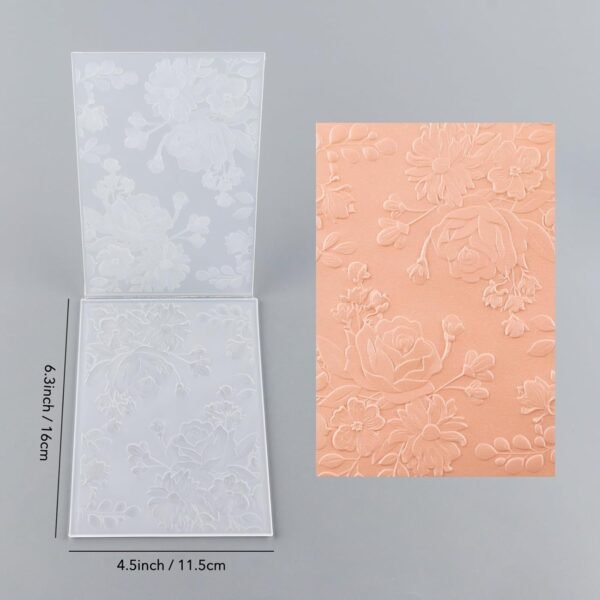 2PCS 3D Flowers Embossing Folders for Card Making,Embossing Template Paper Card Embossing Stencil for DIY Scrapbooking Photo Album Card Paper Craft Decoration 6.3" L x 4.5" W.(16x11.5cm)