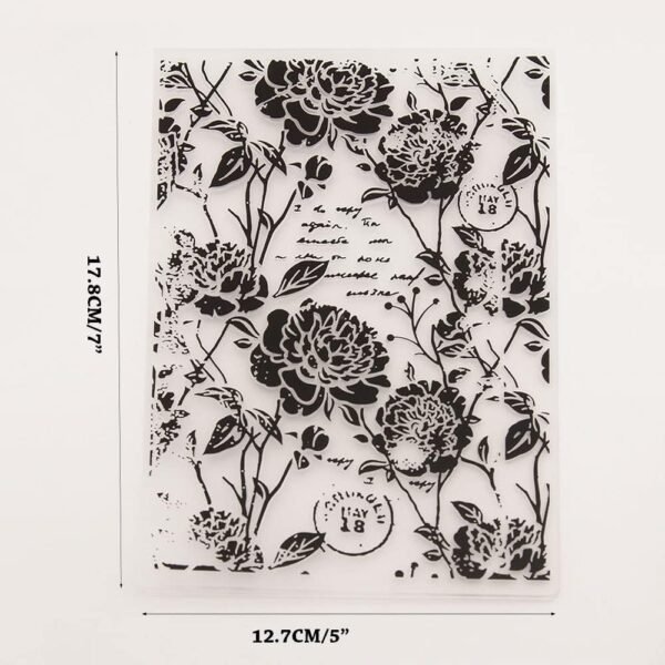 Vintage Style Roses Flowers Background Plastic Embossing Folder for Scrapbook DIY Album Card Tool Plastic Template Folders