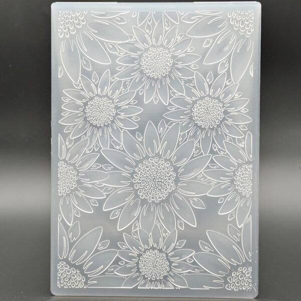 Plastic Embossing Folder (5 Inch x 7 Inch | Big Flowers Pattern) Paper Crafts Plastic Textured Impressions for Card Making Scrapbooking