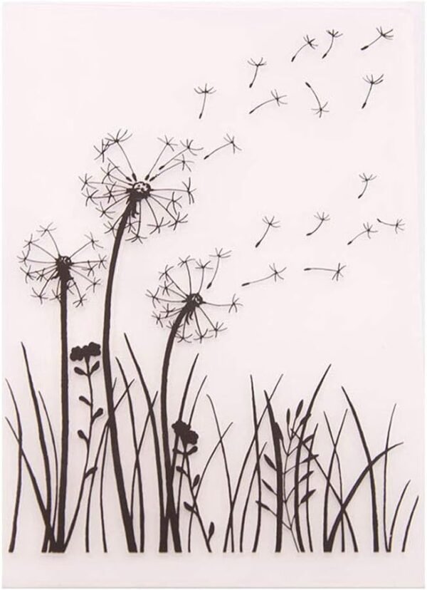 4.1 by 5.8 Inches Dandelion Flower Grass Dragonfly Plastic Embossing Folders for Scrapbooking Card Making Christmas Folders