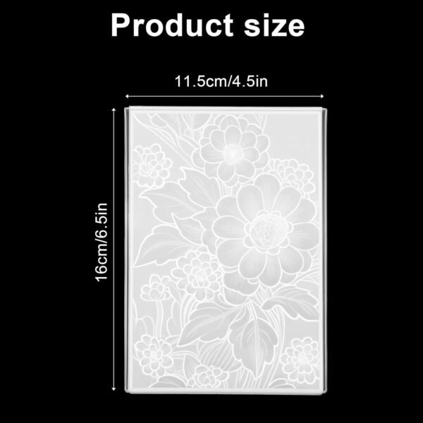 3D Embossing Folders,Transparent Embossing Folder, Flowers Floral Pattern, Embossed Plastic Embossing Folders for Card Making, for Scrapbooking, Paper Art, Art Supplies
