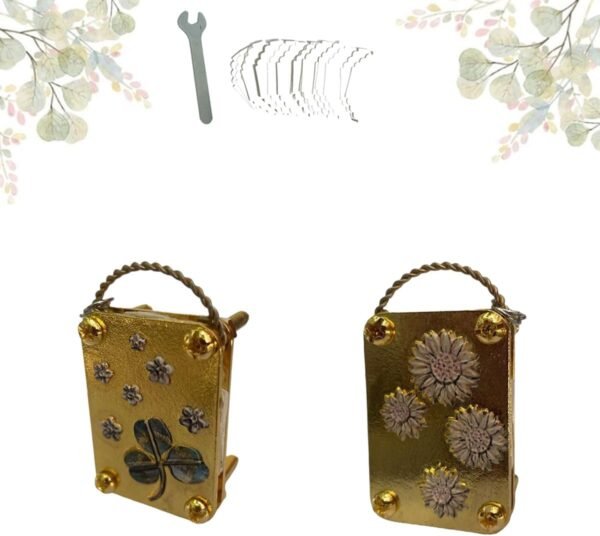 Micro Flower Press, Plants Art & Crafts Metal Flowers Pressing, DIY Pressed Plant Preservation Kit for Arts and Crafts Lovers, Plant Lover Ideal Gifts (Shamrock+Sunflower)