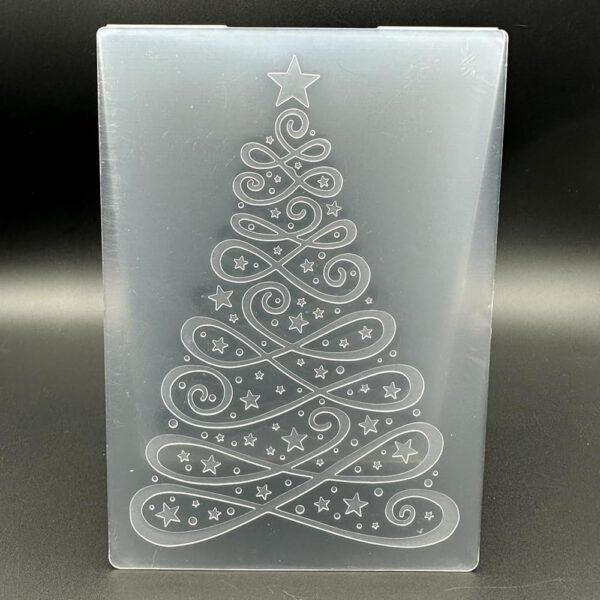 3D Plastic Embossing Folder Template Cartoon Christmas Tree Texture A6 Size for Card Making DIY Scrapbooking Paper Crafting Handmade Crafts Scrapbooking Arts Supplies Scrapbook Decor