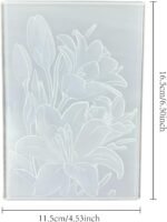 3D Lily Flowers Embossing Folders for Card Making, 3 d Floral Texture Embossing Folder Template for DIY Paper Crafting Scrapbooking Polymer Clay Decoration