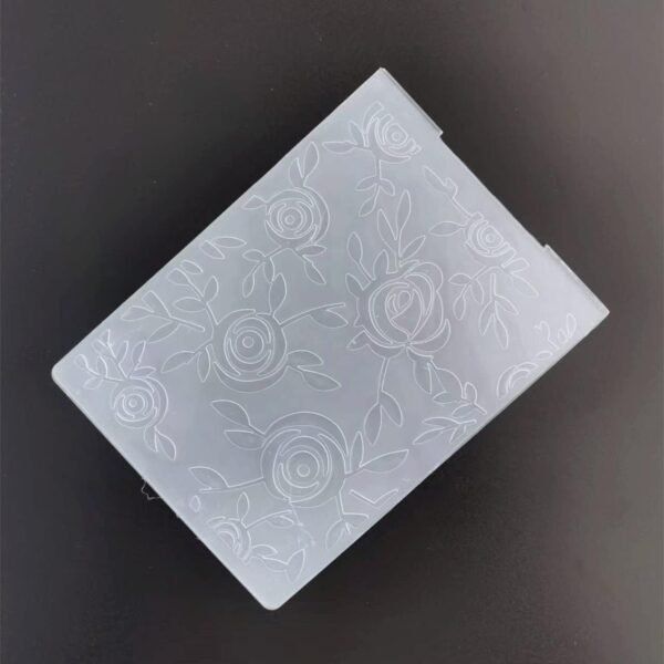 1PC Rose Flower Background Embossing Folder for Card Making Floral DIY Plastic Scrapbooking Photo Album Card Paper DIY Craft Decoration Template Mold