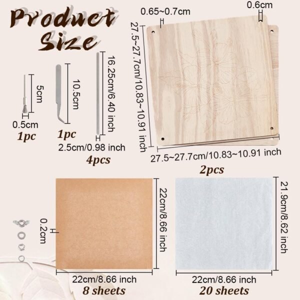 Professional Flower Press for Adults 8 Layers 10.8x10.8 Inch Large Wooden Flower Press Kit DIY Dried Flowers Crafts Flower Pressing Kit DIY Pressed Flower Preservation Kit