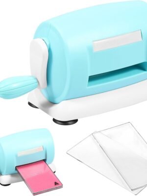 Die Cutting and Embossing Machine, Hand Crank Embossing Machine, Manual Mini Die Cut Machine, Scrapbooking Machines for Cardmaking, Scrapbooking, Paper DIY Craft (Blue)