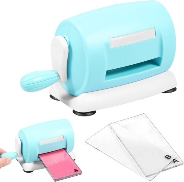 Die Cutting and Embossing Machine, Hand Crank Embossing Machine, Manual Mini Die Cut Machine, Scrapbooking Machines for Cardmaking, Scrapbooking, Paper DIY Craft (Blue)
