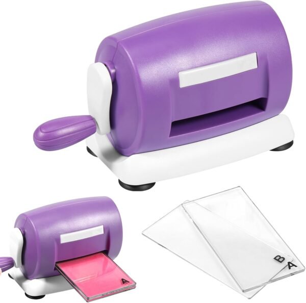 Die Cutting and Embossing Machine, Hand Crank Embossing Machine, Manual Mini Die Cut Machine, Scrapbooking Machines for Cardmaking, Scrapbooking, Paper DIY Craft (Purple)