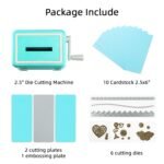 Portable Manual Die Cutting & Embossing Machine, Craft Mini Die Cutting Machine for Starter Kit, Card Making, Scrapbooking, Arts & Crafts, 2.5” Opening