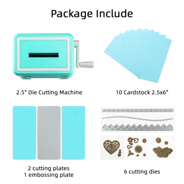 Portable Manual Die Cutting & Embossing Machine, Craft Mini Die Cutting Machine for Starter Kit, Card Making, Scrapbooking, Arts & Crafts, 2.5” Opening