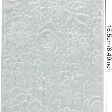 3D Roses Embossing Folders for Card Making,Rose Flowers Texture Plastic Embossing Folder Template for DIY Paper Crafting Scrapbooking Polymer Clay Decoration