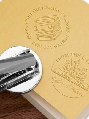 Book Embosser Personalized Custom Book Embosser from The Library of Handheld Stamp Seal Gift for Book Lovers Readers Teachers