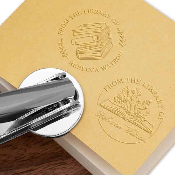 Book Embosser Personalized Custom Book Embosser from The Library of Handheld Stamp Seal Gift for Book Lovers Readers Teachers