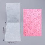 Love Heart Background 3D Embossing Folder for Card Making,Clear Plastic Texture Fades Embossing Folder Template for Scrapbooking and Other Paper Craft Album Stamps DIY Decoration