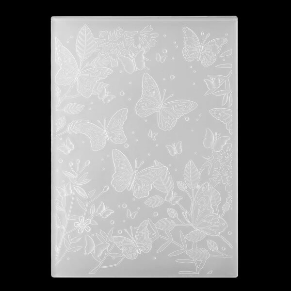 Butterflies 3D Embossing Folder 4 x 6-inch Leaves Background Plastic Embossing Folders Textured Flowers Leaves Embossed Template for Card Making Scrapbooking Paper Crafts