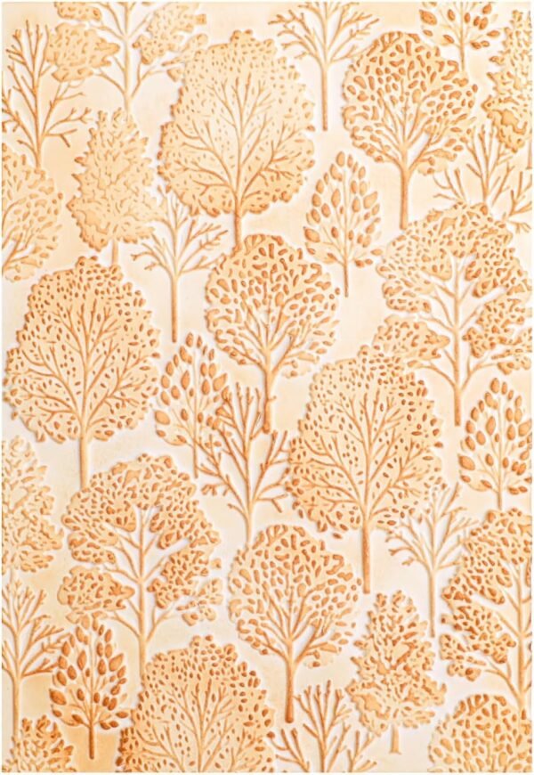 3D Embossing Folder for Card Making,Forest TreesTheme Clear Plastic Texture Fades Embossing Folder Template for Scrapbooking and Other Paper Craft Album Stamps DIY Decoration