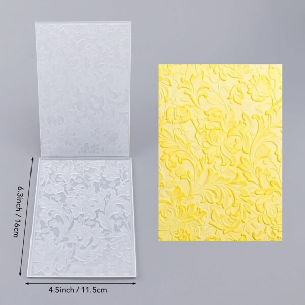 3D Embossing Folder for Card Making Adding Textured Detail to Paper Crafting 6.3x4.5inch Clear Texture Plate Perfect for Heavyweight Cardstock (≥250gsm/92lb),Flowers Texture Template