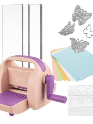 Mini Die Cutting & Embossing Machine by , 3 Inch Opening, Scrapbooking Starter Kit (Purple)