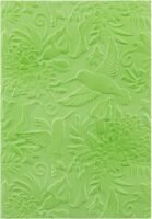 3D Embossing Folder for Card Making,Hummingbird and Flowers Clear Plastic Texture Fades Embossing Folder Template for Scrapbooking and Other Paper Craft Album Stamps DIY Decoration