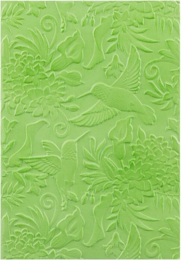 3D Embossing Folder for Card Making,Hummingbird and Flowers Clear Plastic Texture Fades Embossing Folder Template for Scrapbooking and Other Paper Craft Album Stamps DIY Decoration