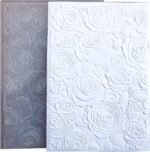 3D Roses Background Embossing Folders for Card Making, Rose Floral Texture Embossing Folder Template for DIY Paper Crafts Scrapbooking Polymer Clay Decoration