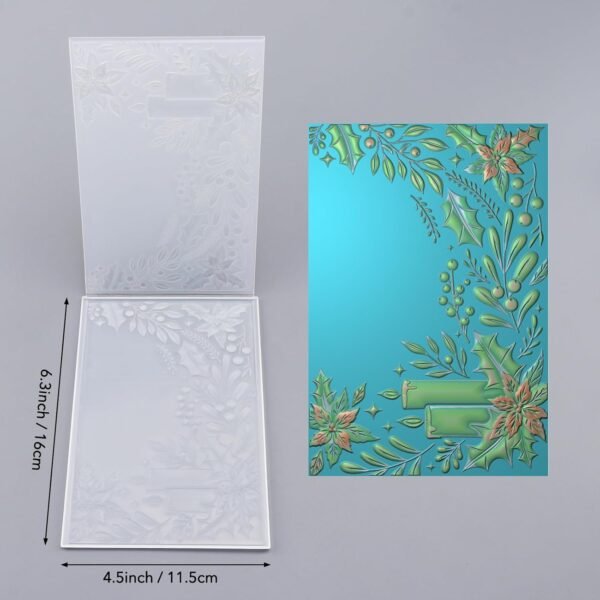 3D Embossing Folder for Card Making, Flowers Lit Candles Clear Plastic Texture Fades Embossing Folder Template for Scrapbooking and Other Paper Craft Album Stamps DIY Decoration