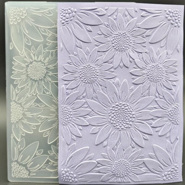 Plastic Embossing Folder (5 Inch x 7 Inch | Big Flowers Pattern) Paper Crafts Plastic Textured Impressions for Card Making Scrapbooking