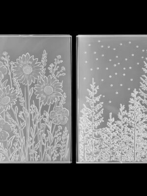 2pcs Embossing Folders, 4.5x6.3 Inch Textured Daisy Flower 3D Tree Woodland Background Plastic Embossing Folders for Card Making Scrapbooking Paper Crafts
