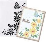 Butterfly Background Embossing Folder, Plastic Textured Impressions Butterfly Flower Embossing Folder Template for Card Making Spring Scrapbooking Paper Craft Album Stamps DIY Décor