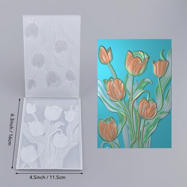 3D Flowers Theme Plastic Embossing Folders Tulip for DIY Scrapbooking Photo Album Card Paper Craft Decoration for Card Making,Embossing Template Paper Card Embossing Stencil