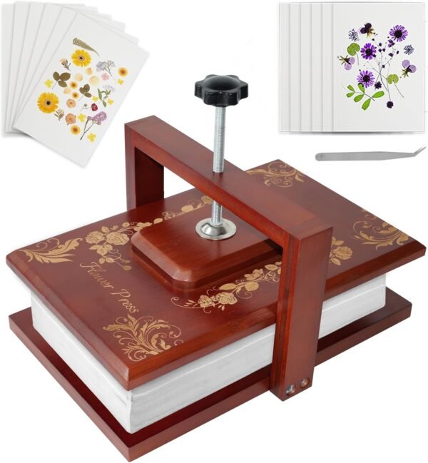 Large Flower Press Kit 11.6 * 7.9 inch Even Pressure Flower Pressing DIY Art & Craft Kit for Adults Dried Flower Leaf Paper Plant Preservation Kit Great Gifts for Plant and Crafts Lover