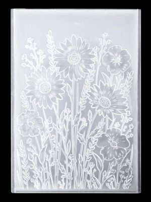 3D Daisy Embossing Folders Plastic Flowers Leaves Background Textured Flowers Leaves Embossed Template 4.3x6.3 Inch Card Embossing Stencil for DIY Scrapbooking Paper Crafts