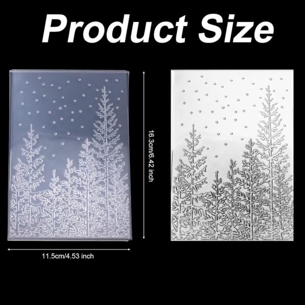 3D Embossing Folder, 6.42x4.53 Inch Pine Tree Embossing Plate Plastic Embossed Template Embossing Folder for Making Cards Scrapbooks Paper Albums DIY Crafts