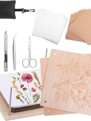 10 Layer 11" X 11" Wooden Press with Storage Bag, Extra Large Flower Pressing Kit, DIY Wood Flower Leaf Plant Press Kit Great Gift for Arts and Crafts