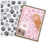 Background Embossing Folder, Plastic Textured Impressions Cute Dog Cat Footprint Embossing Folder Template for Card Making Dog Lovers Scrapbooking Paper Craft Album Stamps DIY Décor
