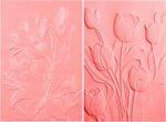 2 Pieces 3D Embossing Folder for Card Making Tulip and Lily Floral Textures Impressions Background Plastic Embossing Folders Template for DIY Scrapbooking and Other Paper Crafts Mother's Day Card Dec