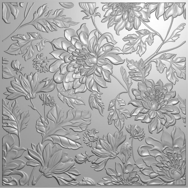 6×6inch Peony Flowers 3D Embossing Folder, Clear