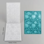3D Embossing Folder for Card Making,Sea Shells Clear Plastic Texture Fades Embossing Folder Template for Scrapbooking and Other Paper Craft Album Stamps DIY Decoration