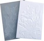 3D Lily Flowers Embossing Folders for Card Making, 3 d Floral Texture Embossing Folder Template for DIY Paper Crafting Scrapbooking Polymer Clay Decoration