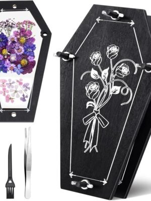 Coffin Flower Press Set, Wood Flower Pressing Kit 6 Layers Plant Preservation Kit DIY Drying Art Dried Floral Art Beginner Bundle, 6.7x3.9 Inch