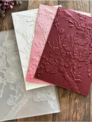 3D Cherry Blossom Rose Plastic Embossing Folders for Card Making,Embossing Template Paper Card Embossing Stencil for DIY Scrapbooking Photo Album Card Paper Craft Decoration (07)