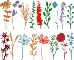 17 Pieces Wildflower Metal Cutting Dies 3D Flower Dies Flower Shape Embossing Scrapbooking Cuts Stencil Leaves Embossing Stencil for DIY Scrapbooking Card Making(Elegant Style)