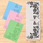 Butterfly Background Embossing Folder, Plastic Textured Impressions Butterfly Flower Embossing Folder Template for Card Making Spring Scrapbooking Paper Craft Album Stamps DIY Décor